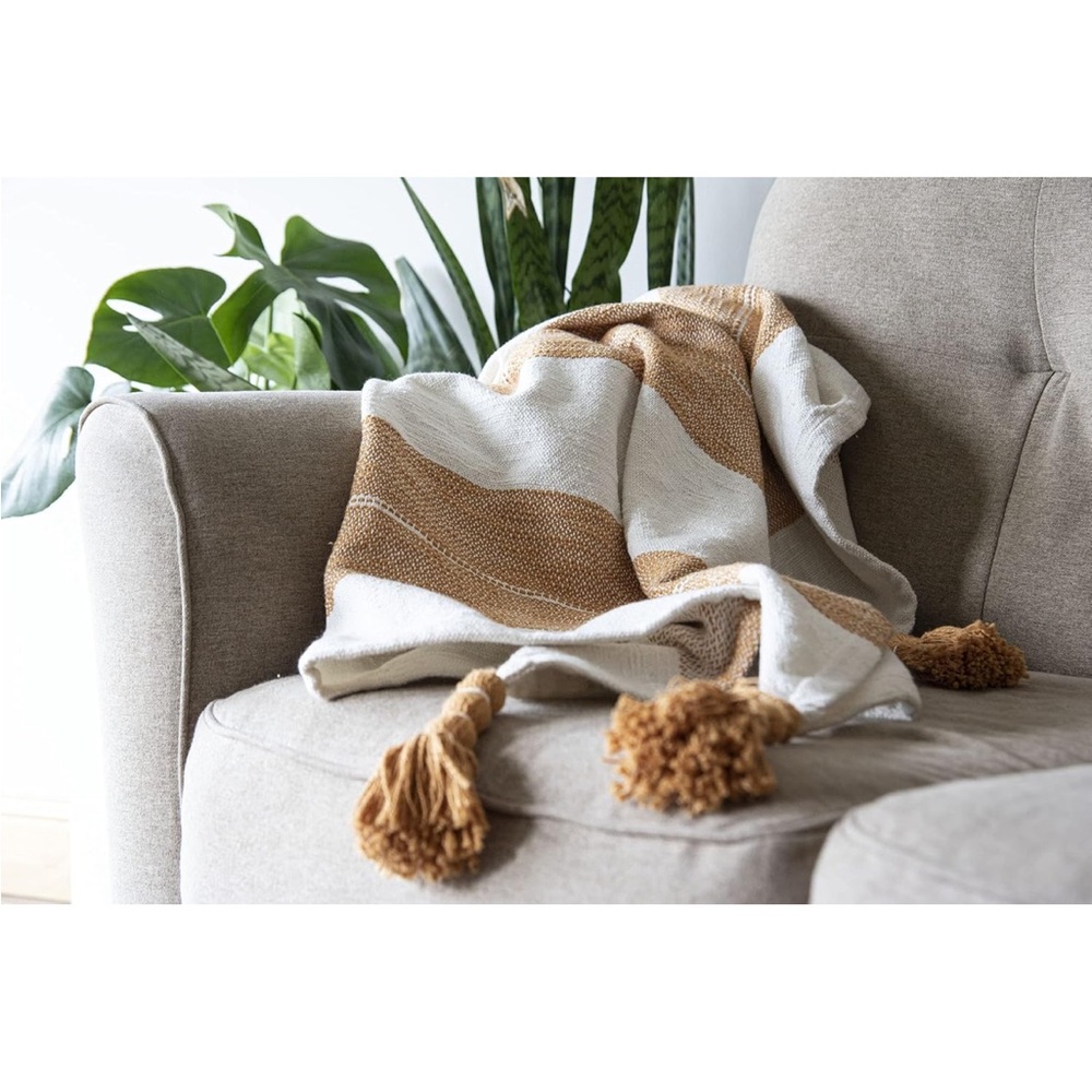 Foreside Home & Garden Tassel Throw Blanket NWT